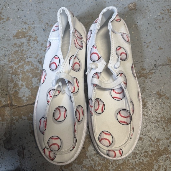 NEW baseball slip on sneakers shoes white - Picture 3 of 7